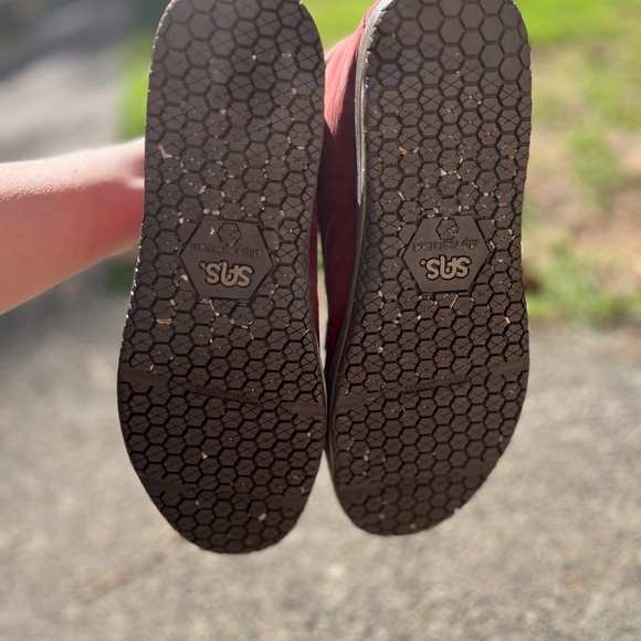 SAS Gretchen Red Lace up Ankle Leather Boots Sz 8.5 - Picture 7 of 9